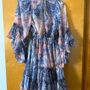 Elegant Multicolor Ruffle Dress